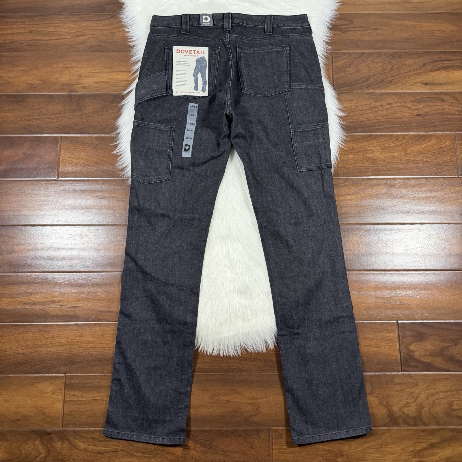 Dovetail Workwear Women's Size 16 X 34 Black Maven Slim Cargo Ultity Denim Jeans — image 7 of 8